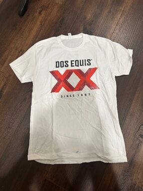 White Graphic Tee with Red XX Logo